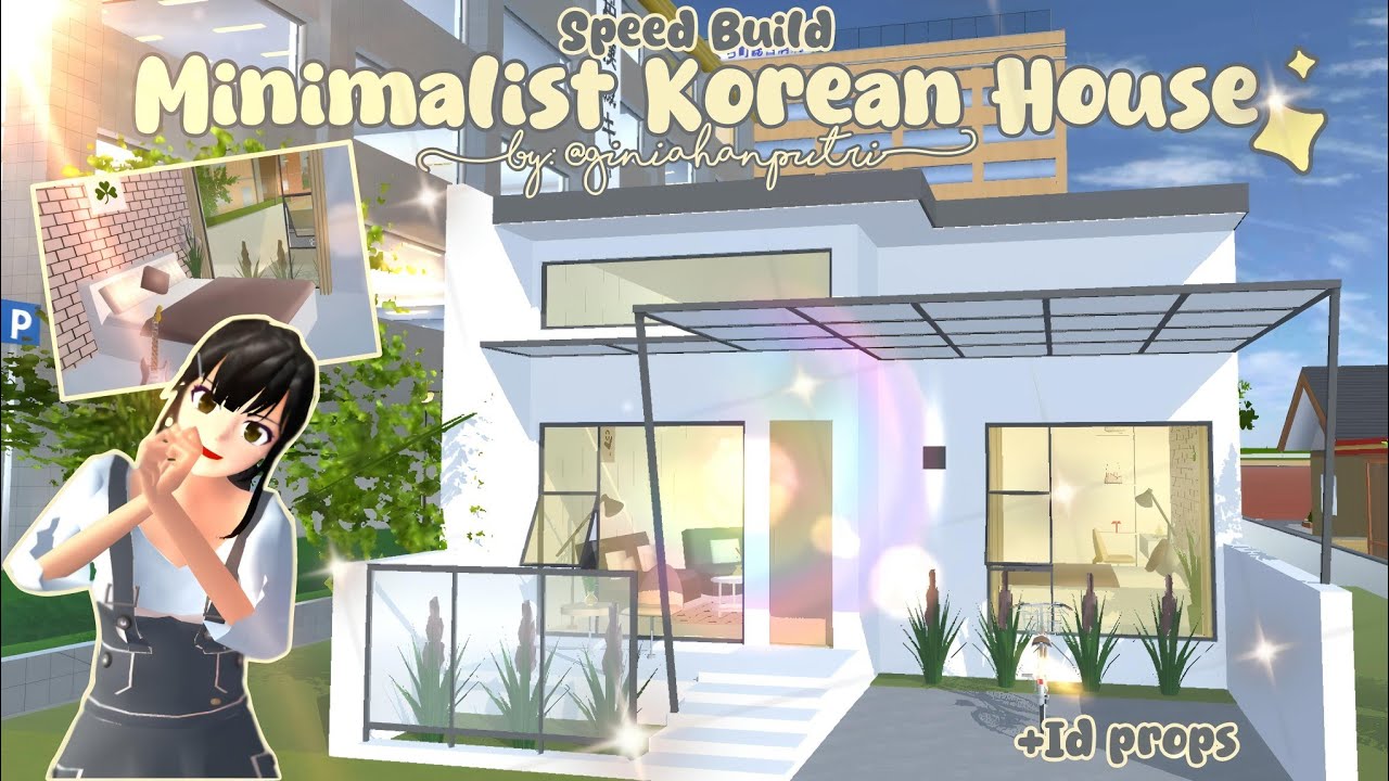 [Speed build + id save] ˗ˏˋMinimalist Korean House✨ˎˊ˗ Sakura school simulator&lrm;