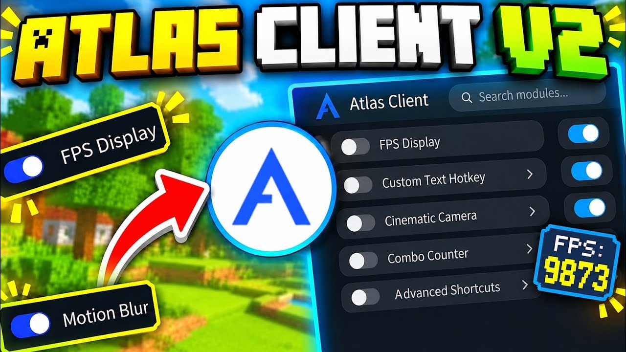 ATLAS CLIENT V2 For MCPE 0(LATEST VERSION)I This Client🥶 Gives 90+ FPS I Atlas Client, Brix
