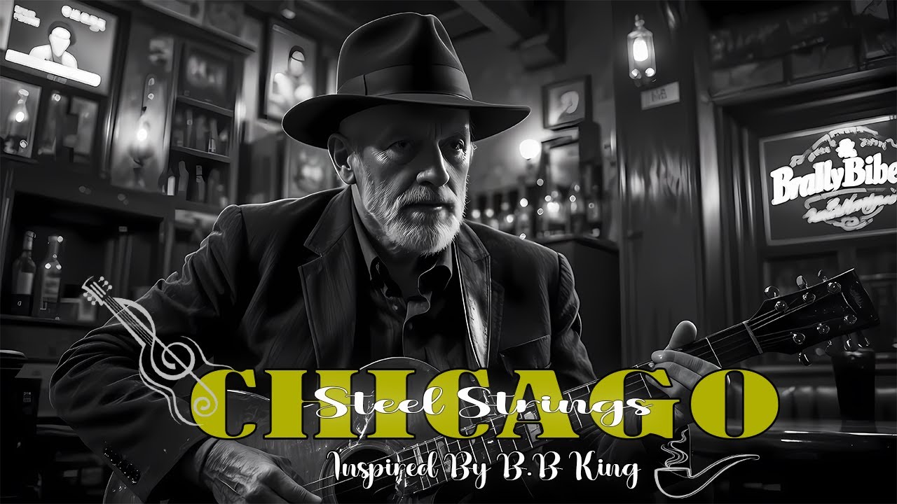 Midnight Chicago Blues Vibes | Slow & Soulful Guitar – Steel Strings Chicago