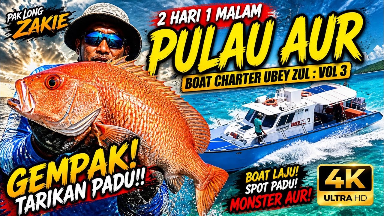 2 Hari 1 Malam Bersama Ubey Zul Boat Charter di Pulau Aur Vol.3 #fishing #fish #boating #drifting
