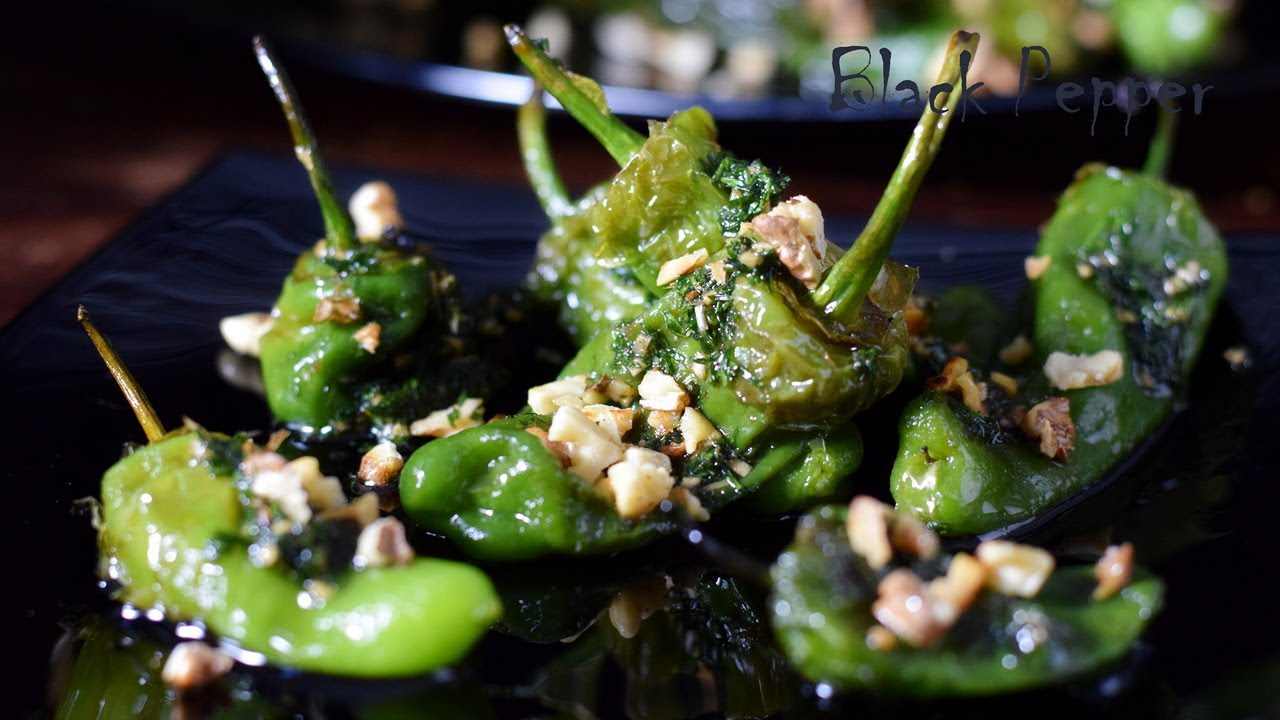 Padron Peppers with Nuts and Balsamic Vinegar | Black Pepper Chef