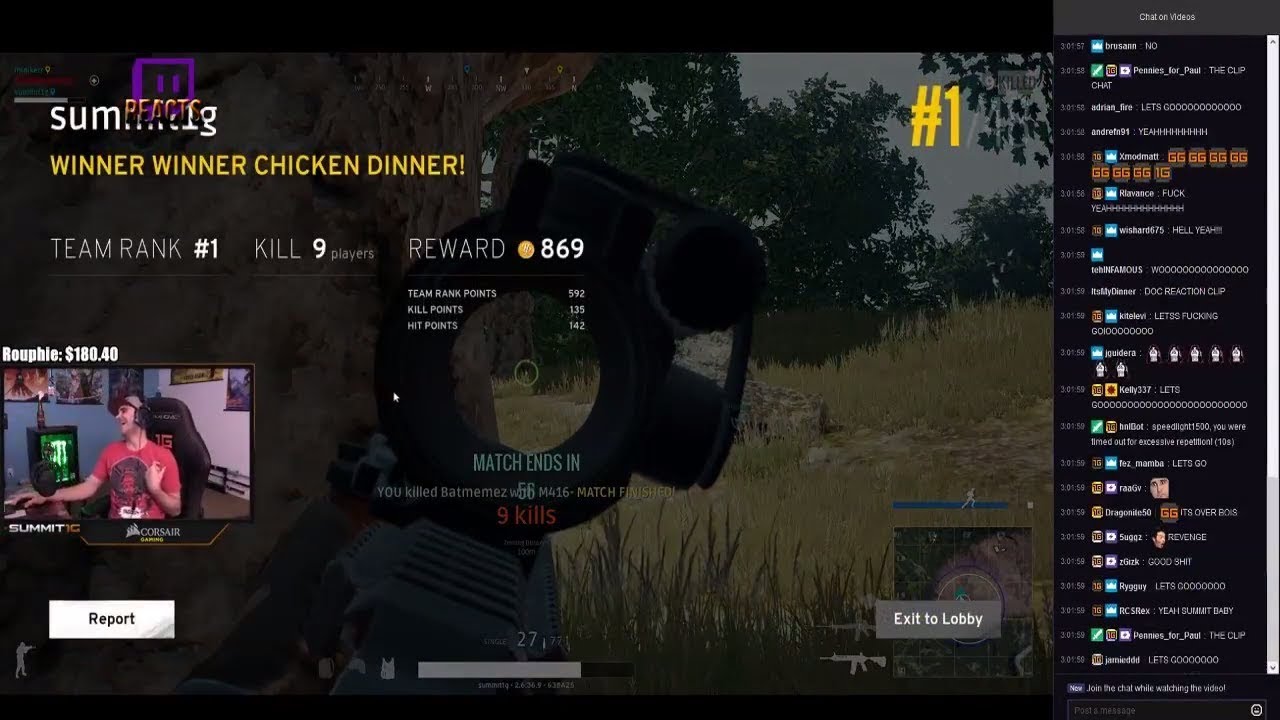 PUBG - Summit1g kills DrDisRespect - 17th Oct 2017 (Both POVs)