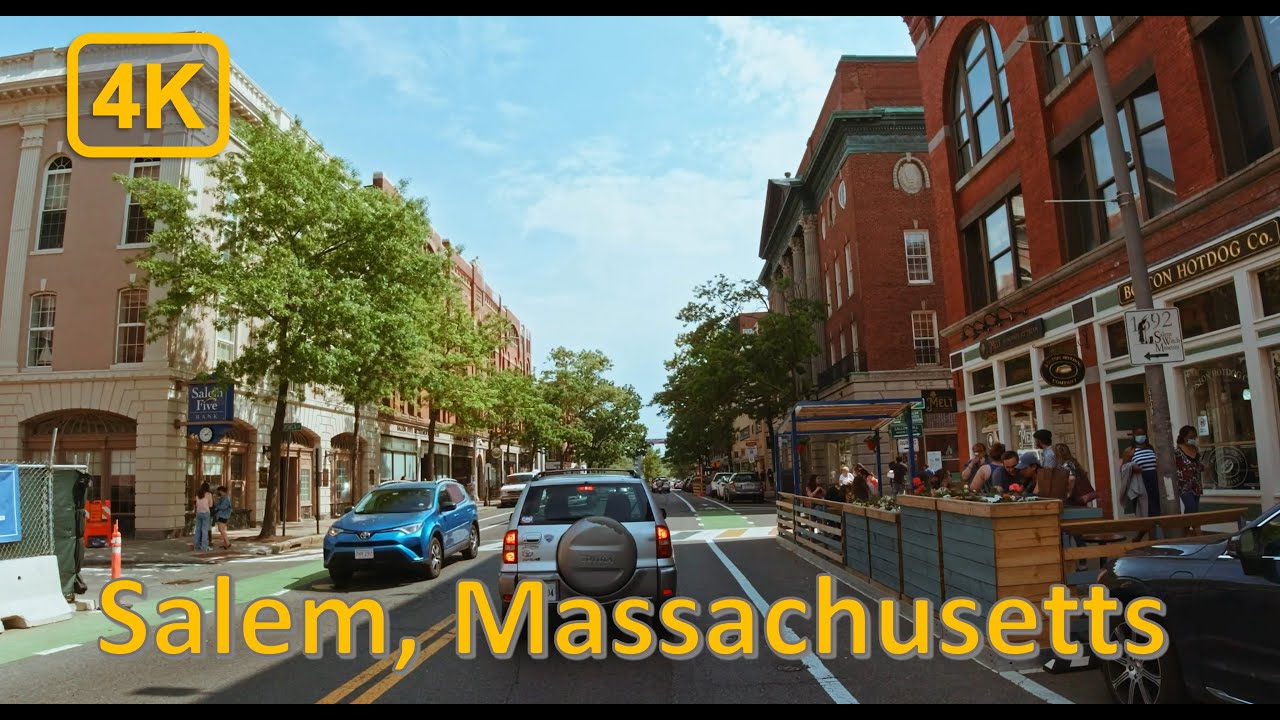 Driving in Downtown Salem, Massachusetts - 4K60fps