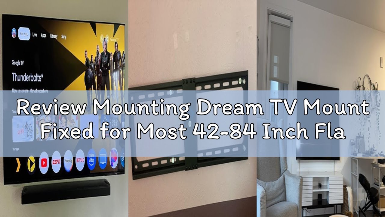 Review Mounting Dream TV Mount Fixed for Most 42-84 Inch Flat Screen TVs, UL Listed TV Wall Mount Br