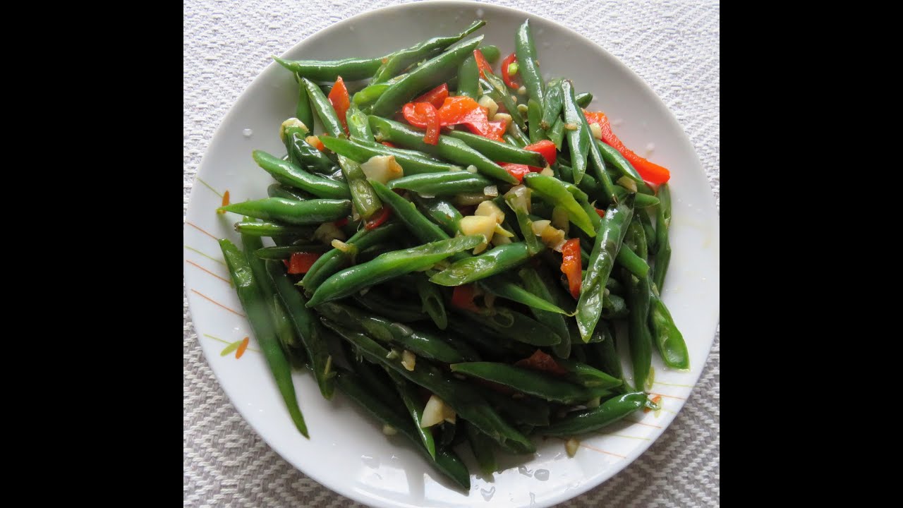 Garlic green bean, yummy vegan dish, 5 mins cook, less oil