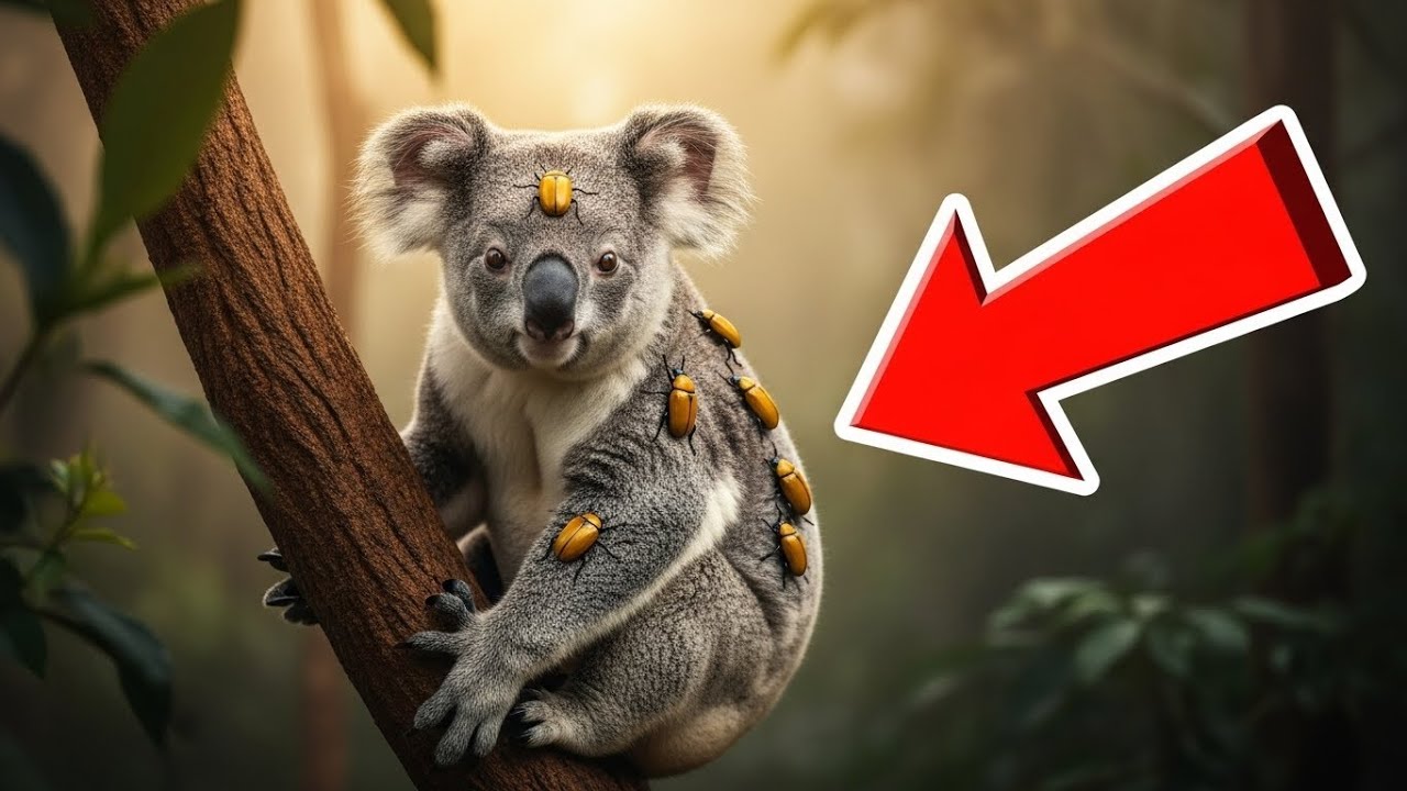 ⚡ «Спасение коалы от странного нападения гигантских жёлтых жуков! 😱🔥» 
