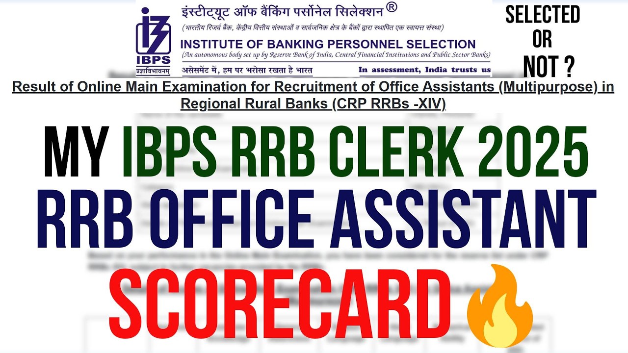 My IBPS RRB Clerk 2025 Scorecard 😱 | Selected या Not? Full Marks Reveal