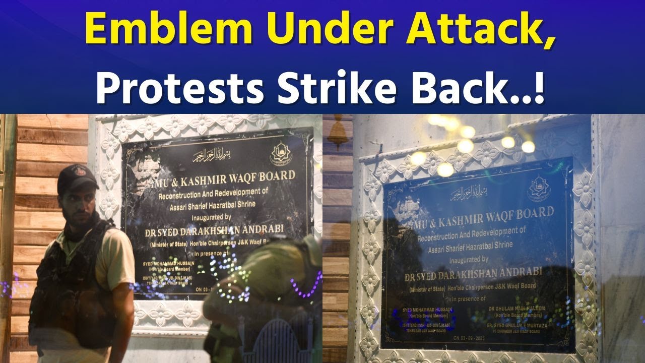 National emblem vandalised at Jammu & Kashmir&rsquo;s Hazratbal sparks outrage