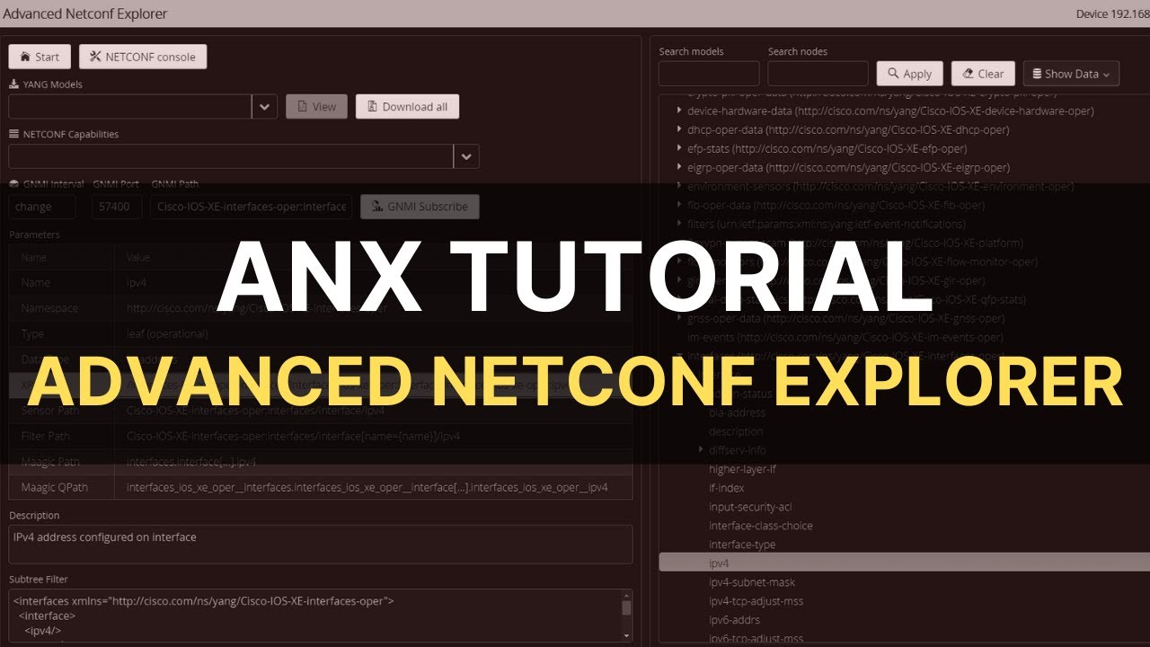 ANX Tutorial (Advanced NETCONF Explorer)