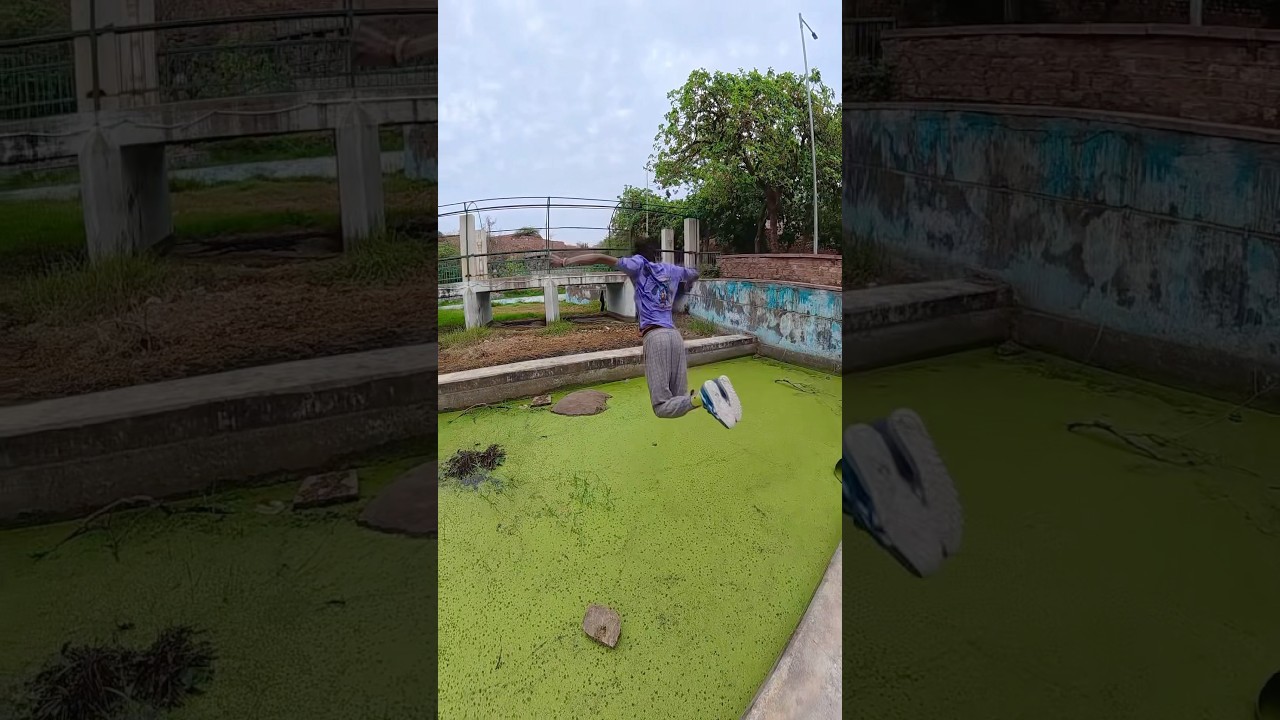 Next Level, Water Challenge 🥶💯 #parkour #waterchallenge #jump #parkourfreerun #freerunning