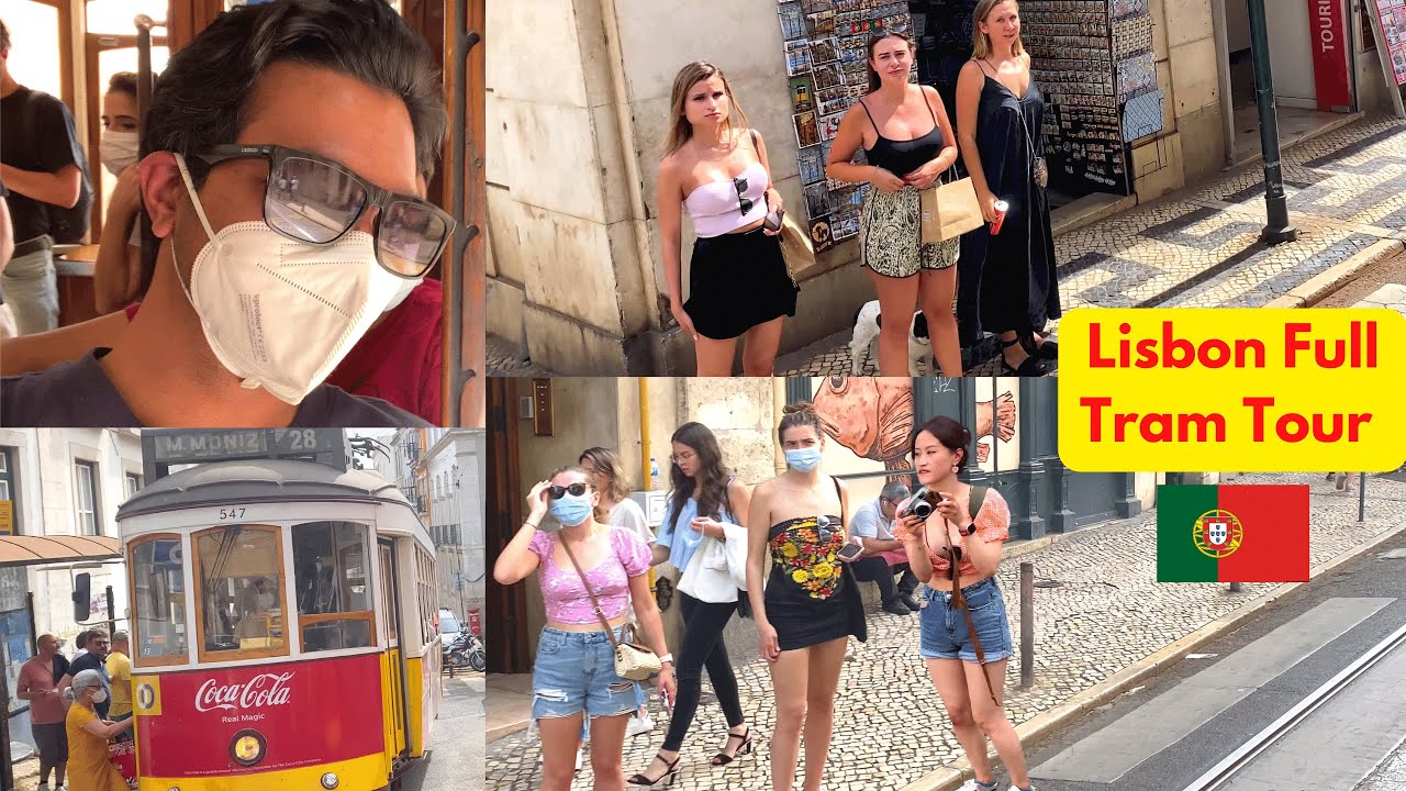 The Best Lisbon Portugal Main Attractions Tram Tour. 4K Travel Video