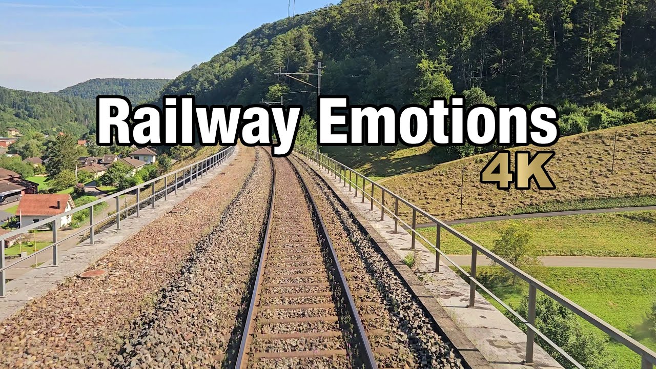 🚆 4K High-speed cab ride followed by a journey through the oldest Swiss railway tunnel (Bern-Basel)