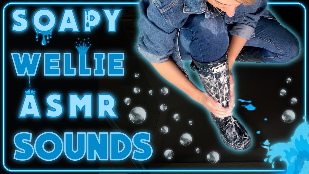 [ASMR] Wet Wellie Sounds | Washing Wellies | Soaked Rubber Sounds  !!