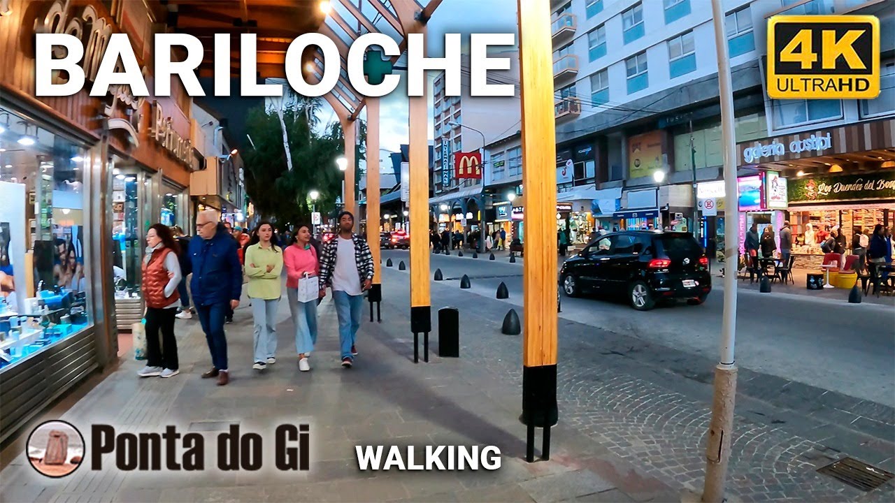 [4K] BARILOCHE de noche  verano 2023 CENTRO Cívico #walkingtour - CE -ARGENTINA-Provincia RÍO NEGRO