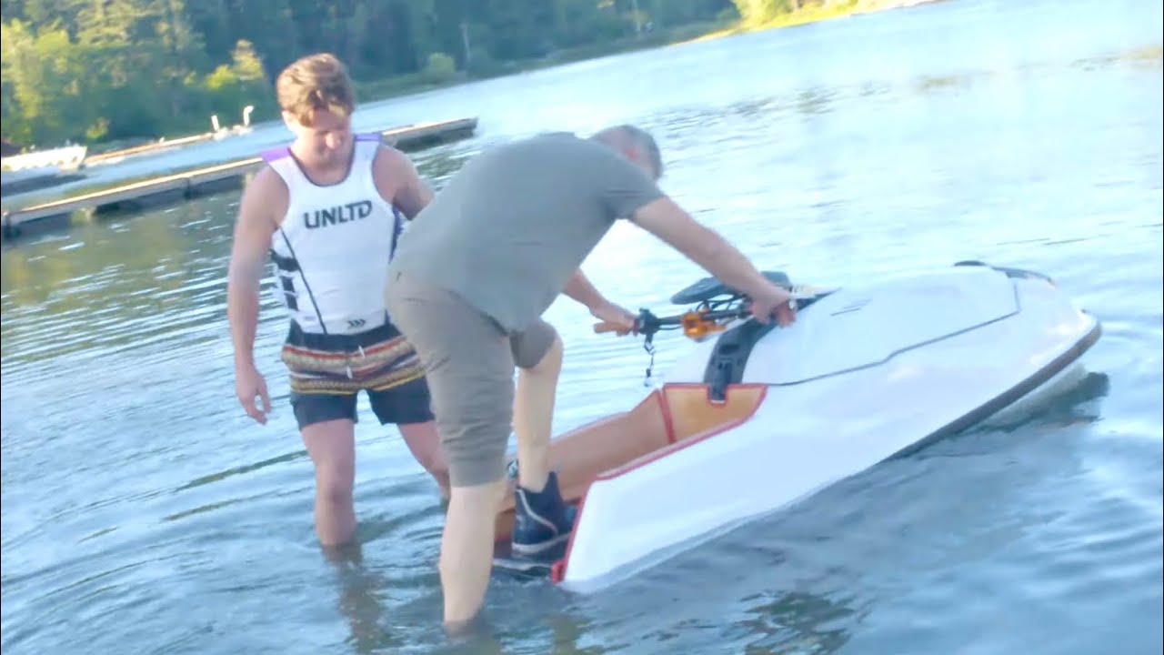 Dad Rides Jetski For First Time In Years...