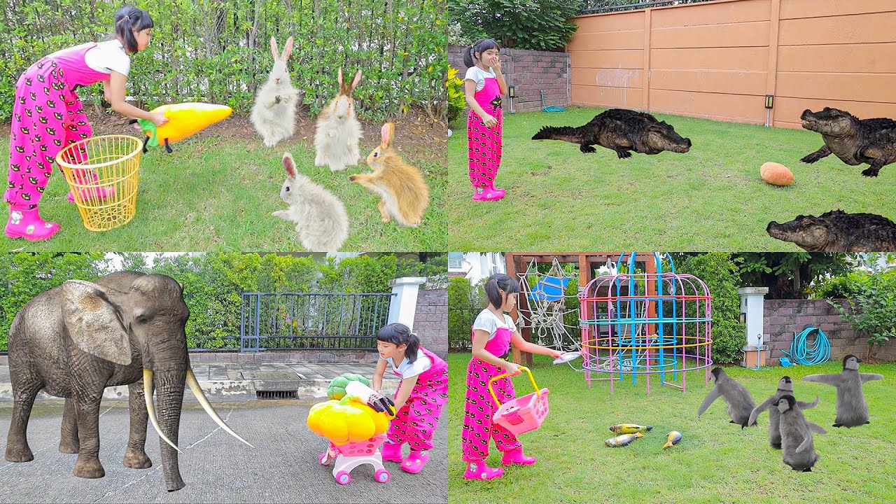 หนูยิ้มหนูแย้มเล่นละครสั้น ให้อาหารสัตว์