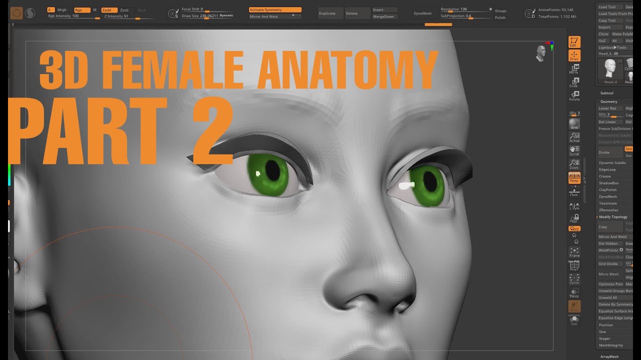 3D Female Character - Part 2: FACE Sculpting