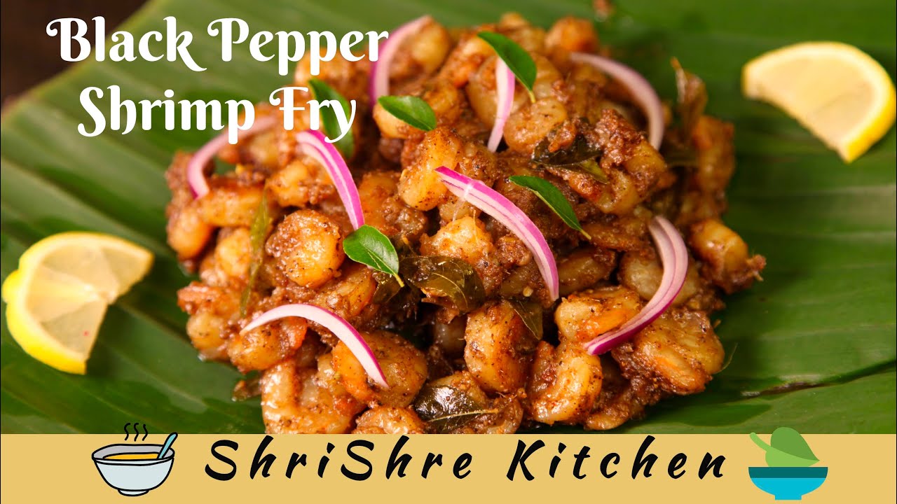 Black Pepper Baby Shrimp Fry Recipe| Madurai Style Shrimp pepper Fry| Muniyandi Vilas Shrimp Varuval