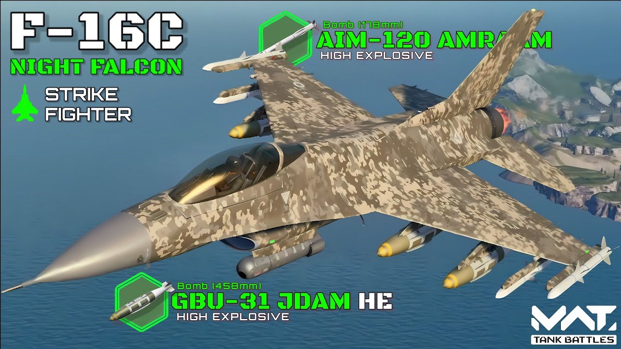 Newest Striker! F-16C Night Falcon Gameplay! | MWT Tank Battles