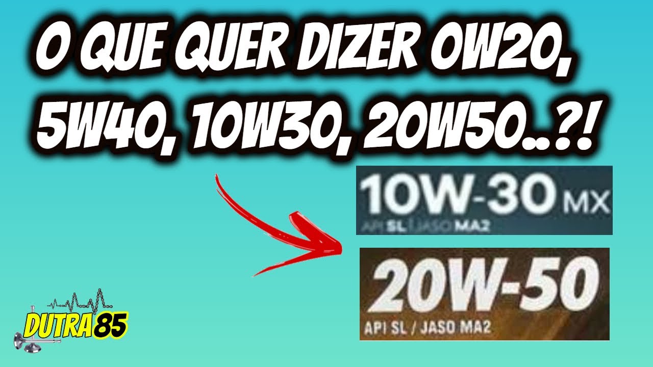 O que significa 20w50, 10w30... CATEGORIA/TABELA SAE J300(Viscosidade do Óleo)