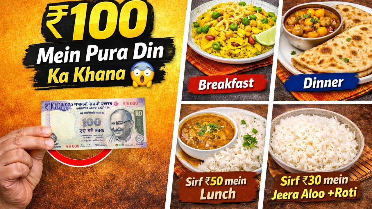 ₹100 Full Day Indian Meal Challenge 🔥 Budget Friendly Recipes#100rupeeschallenge #budgetfriendly 