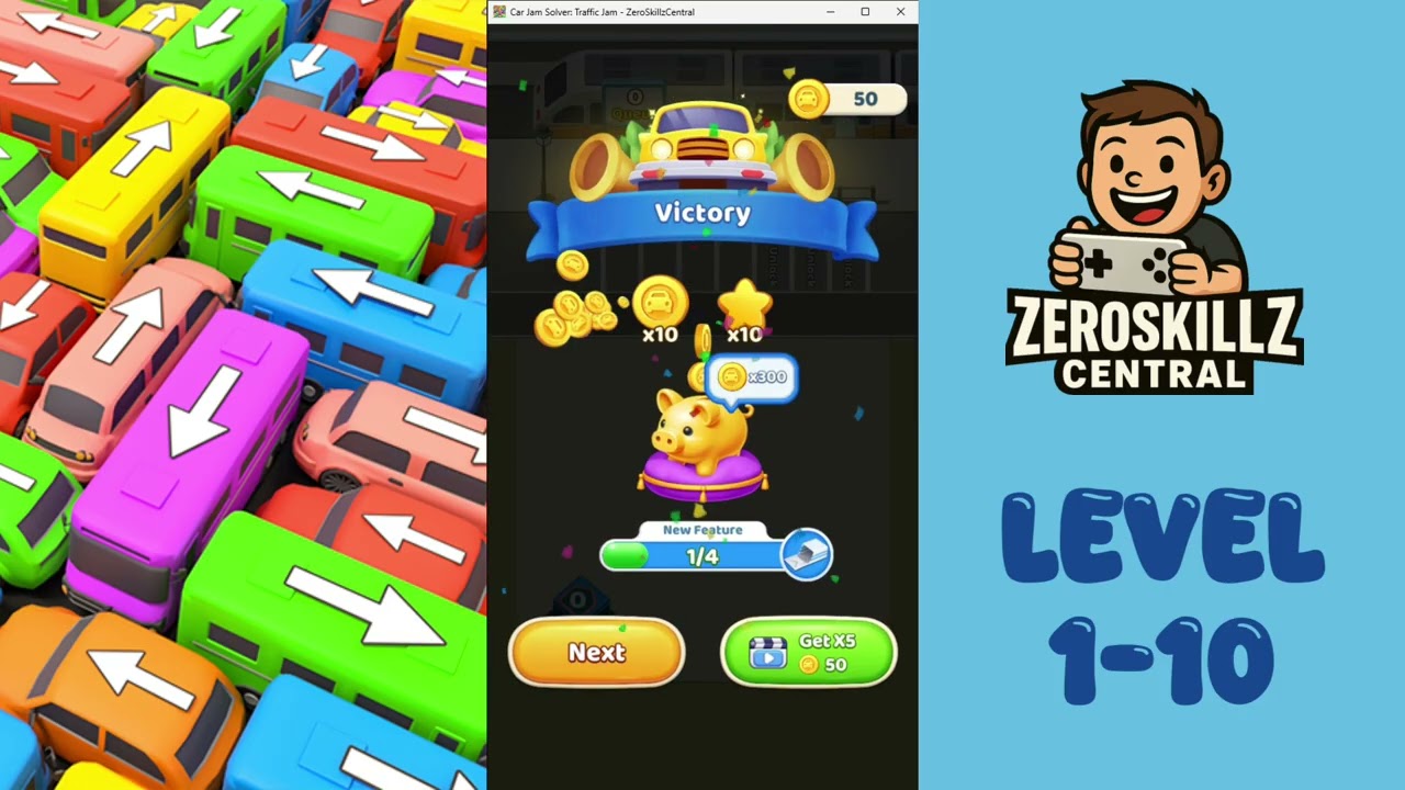 Car Jam Solver Level 1 to 10 #carjamsolvertrafficjam