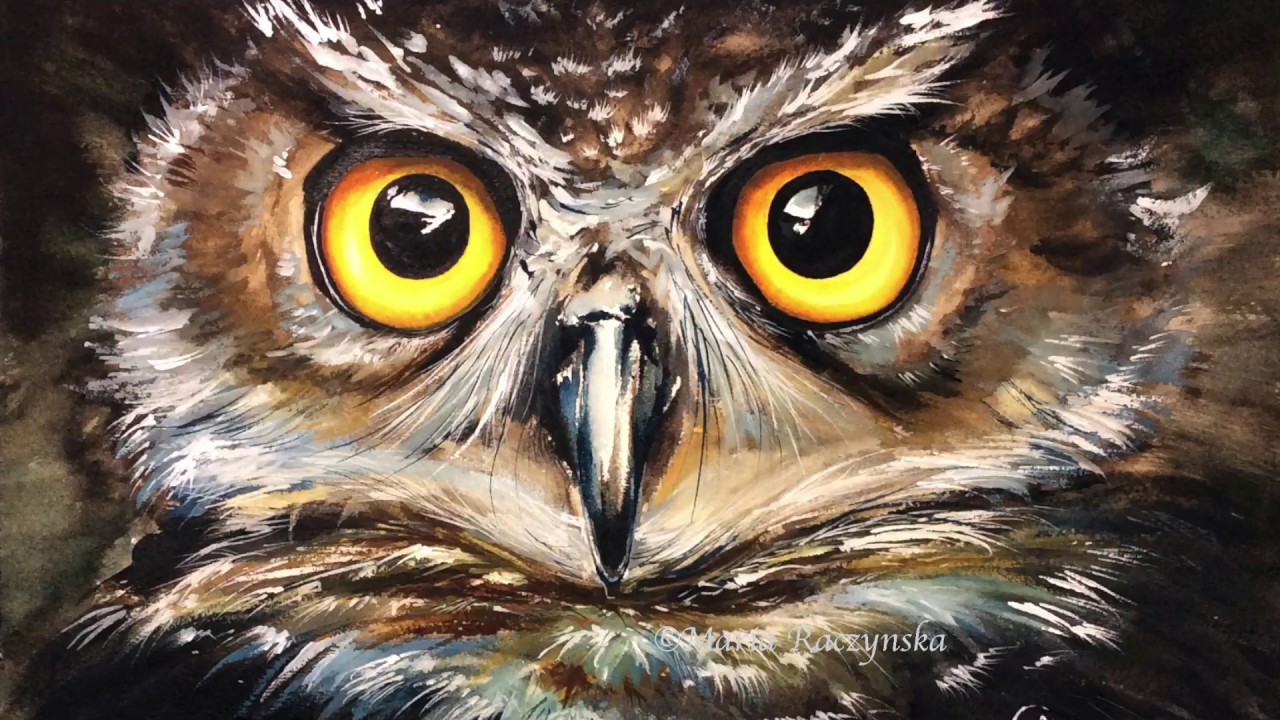 Watercolor Owl Painting Demonstration