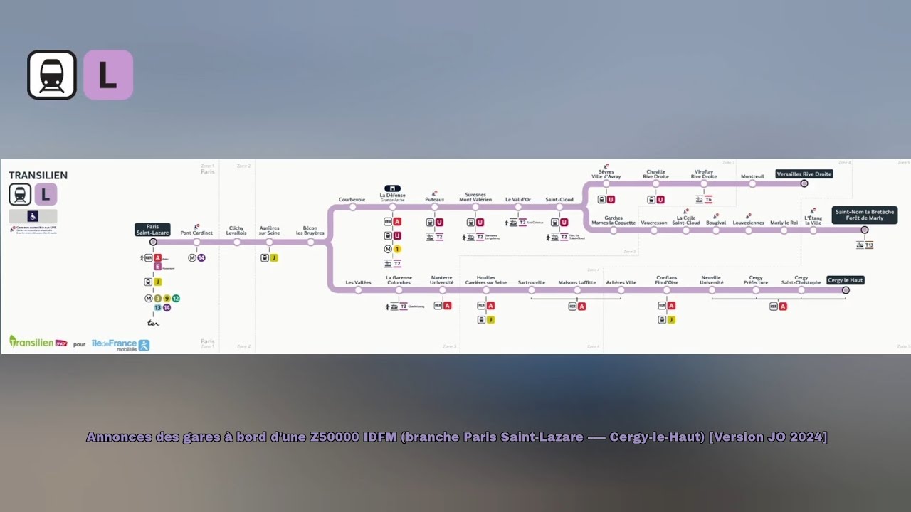 [Transilien L] Annonce des gares à bord d'un Z50000 IDFM (axe PSL – Cergy-le-Haut) [Version JO 2024]