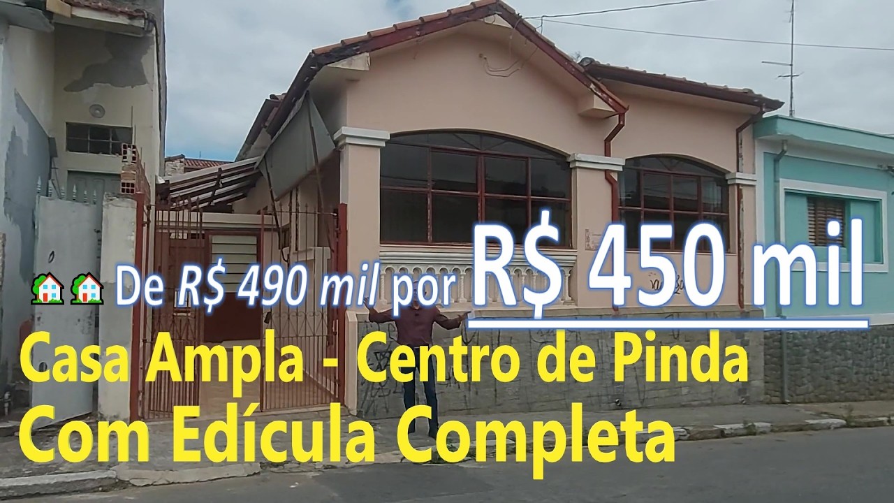 🏡🏡CASA Ampla no CENTRO de Pindamonhangaba/SP com EDÍCULA, QUINTAL e ÁREA GOURMET – Imbatível!!