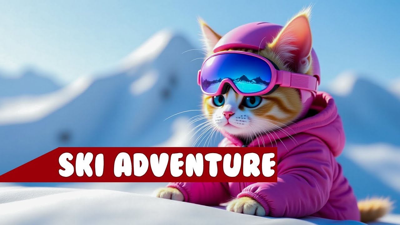 Kathy the Cat's Ultimate Pink Ski Adventure | (Avventura sugli sci di Kathy) |  #cutecat #funnycats