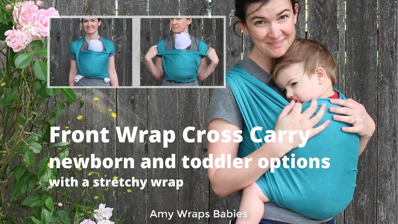 What else can a stretchy wrap do? Front Wrap Cross Carry, toddler and newborn, in a Moby wrap