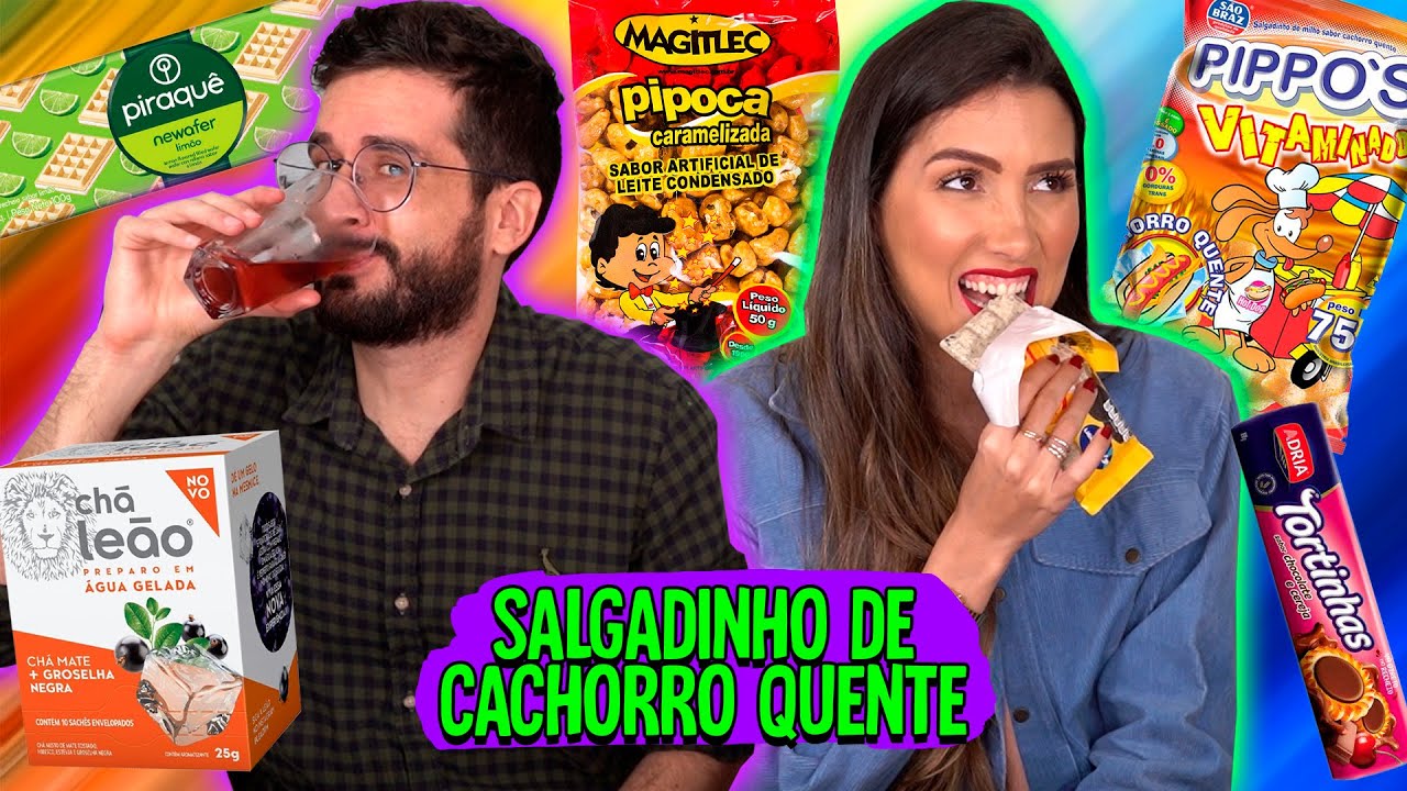PROVANDO COMIDAS do MERCADO | SALGADINHO de CACHORRO QUENTE, PIPOCA ESTRANHA