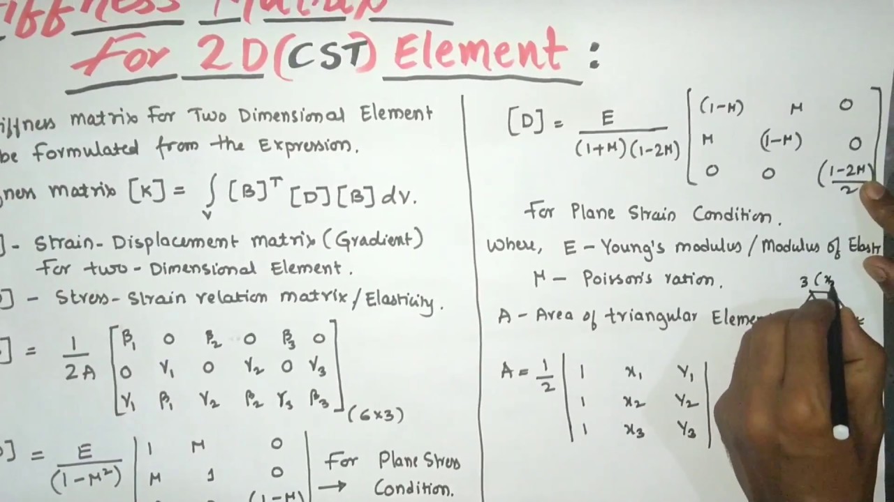 Two dimensional ( 2D) CST Element Problem | Constant Strain Triangle Element | CST Problems in FEM