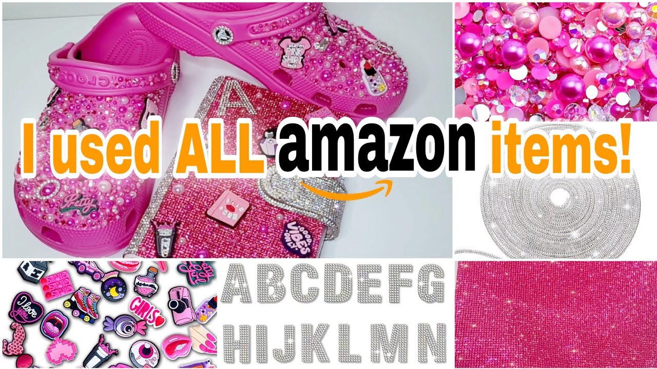 СТРАЗЫ/ЖЕМЧУГ/ПОДВЕСКИ AMAZON, СДЕЛАННЫЕ В СОЧЕТАНИИ С CROCS И БЛОКНОТОМ, ПОДАРОК ​​НА ДЕНЬ РОЖДЕ...