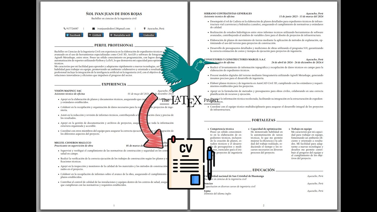Plantilla Profesional de Curriculum Vitae en LaTeX | CV Técnico, Ordenado y Personalizable
