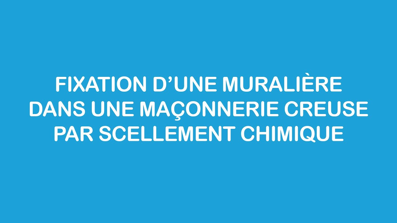 Fixation d'une muralière dans une maçonnerie creuse par scellement chimique et tamis d'injection