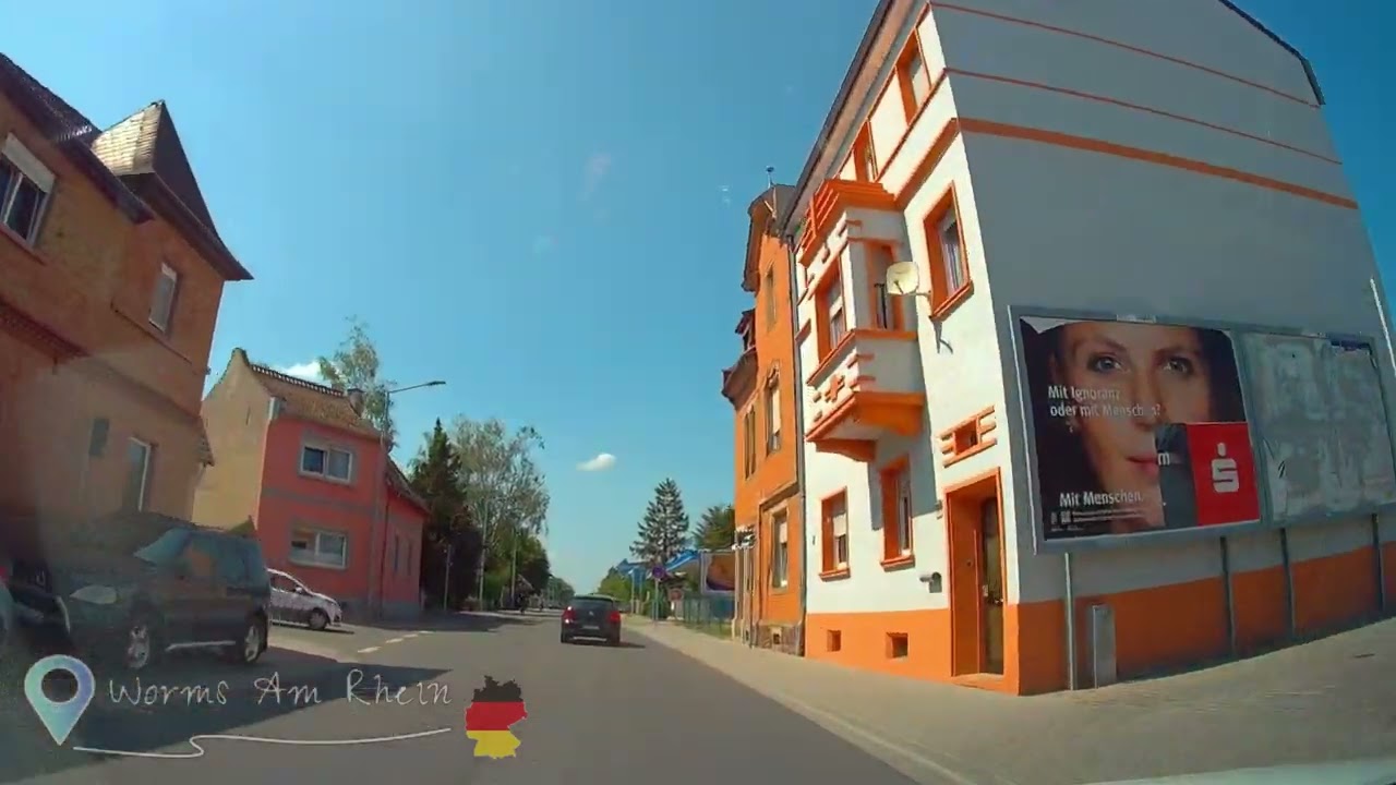 Worms Am Rhein | Fahren in der Stadt Worms | GauStra&szlig;e Worms 2023