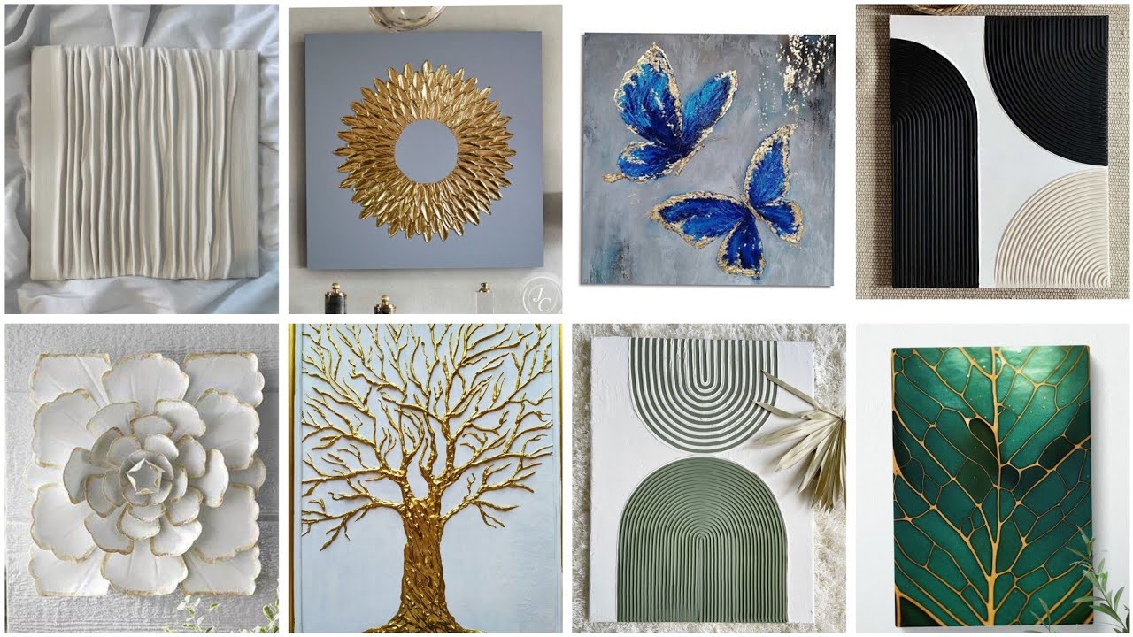 أفكار ✨ عمل لوحات فنية رائعة للمبتدئيين بشكل بسيط وراقي #craft #diy #ideas #deco #اعمال_يدوية