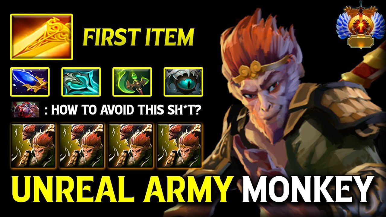 UNREAL SOLDIERS WUKONG Carry Monkey King With Radiance + Aghs Scepter Build 7.40b Dota 2