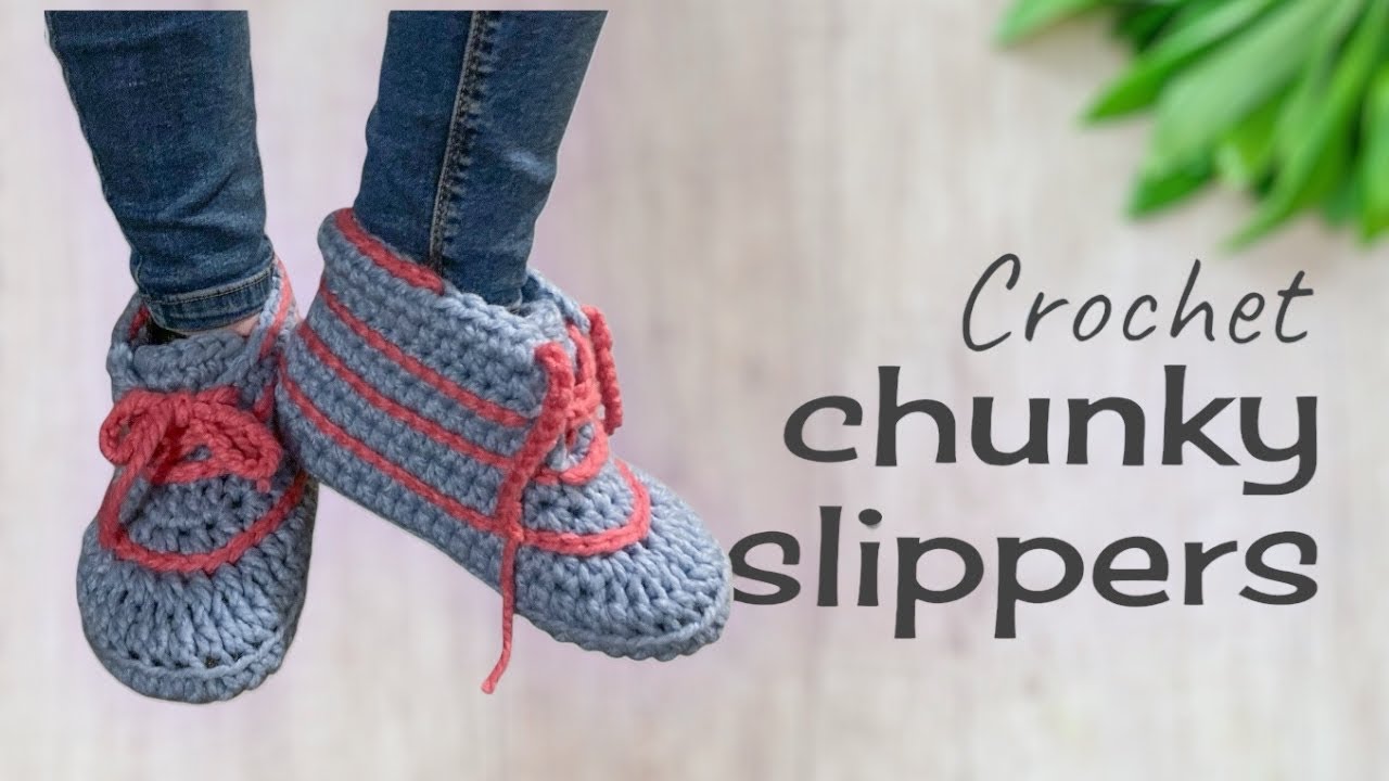 Crochet Slippers | Chunky yarn Easy Hi-Top Boots FOR ADULTS UK 6 - You Should Learn This!