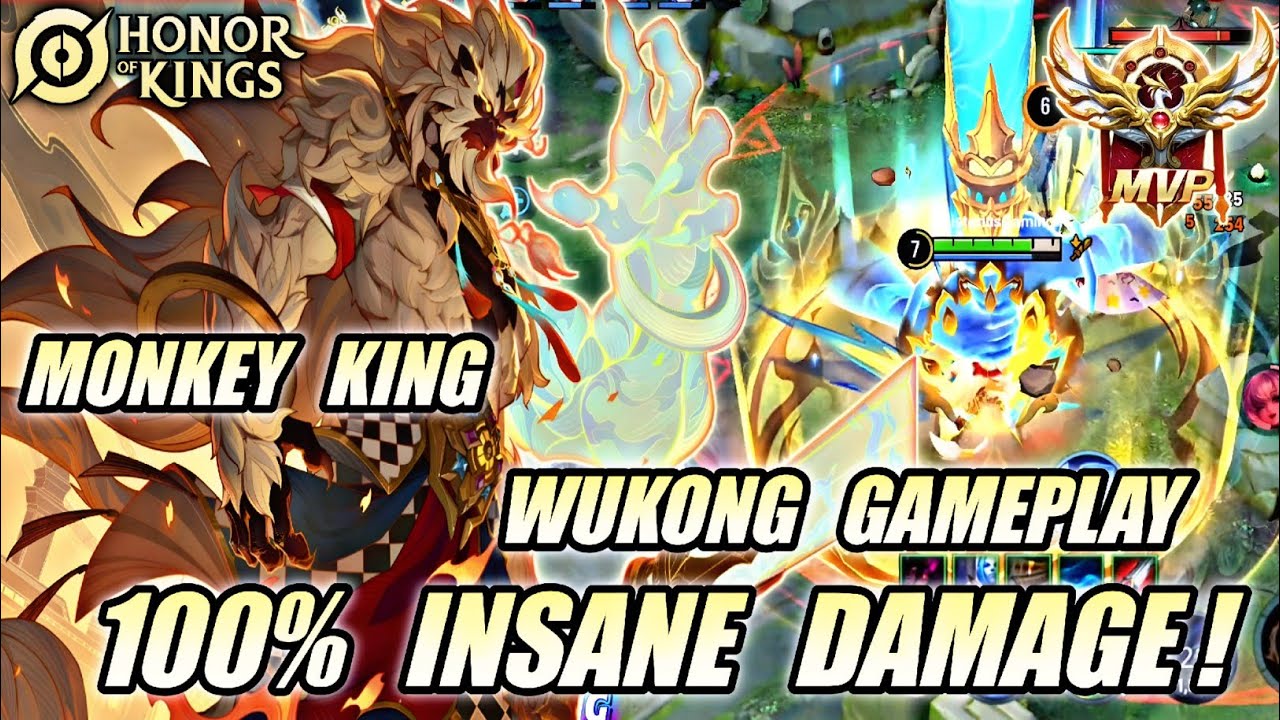 MONKEY KING ANOMAN WUKONG SKIN - PRO TECHNIQUE GAMEPLAY 100% INSANE DAMAGE! | HONOR OF KINGS (HOK)