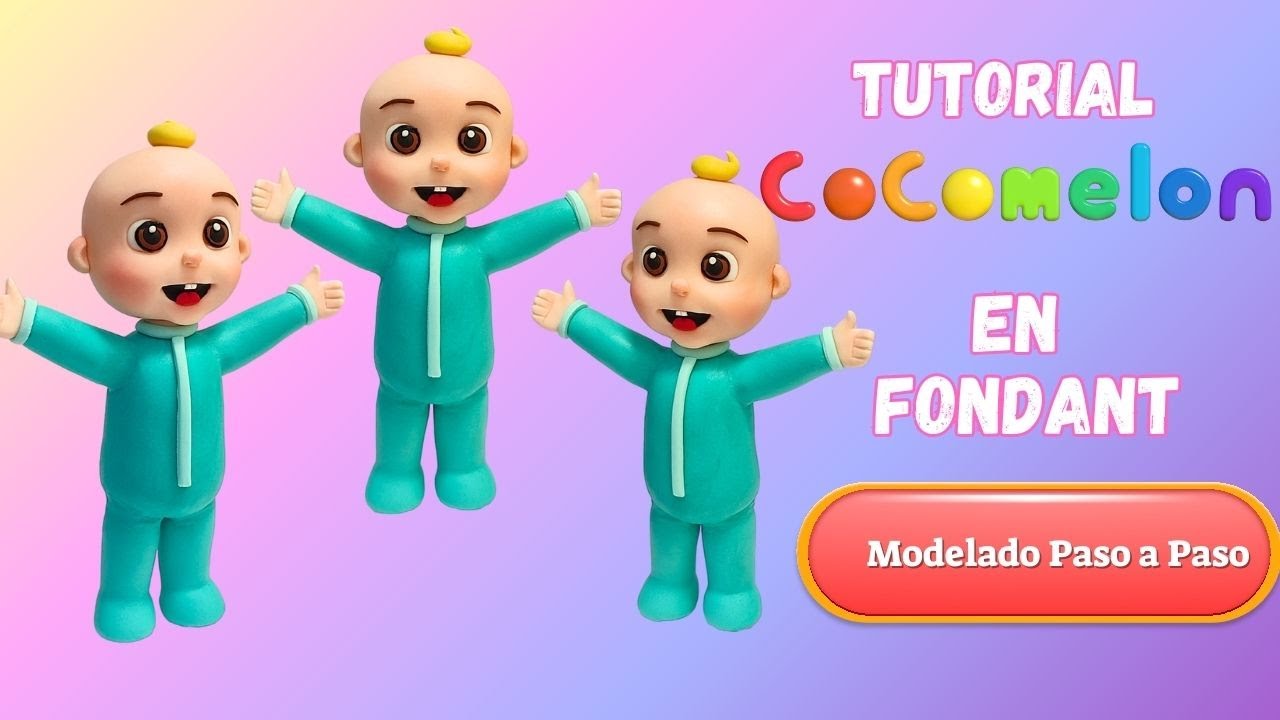 Cómo Hacer a Cocomelon en Fondant // Cocomelon Fondant Cake Topper // Figuras Fondant