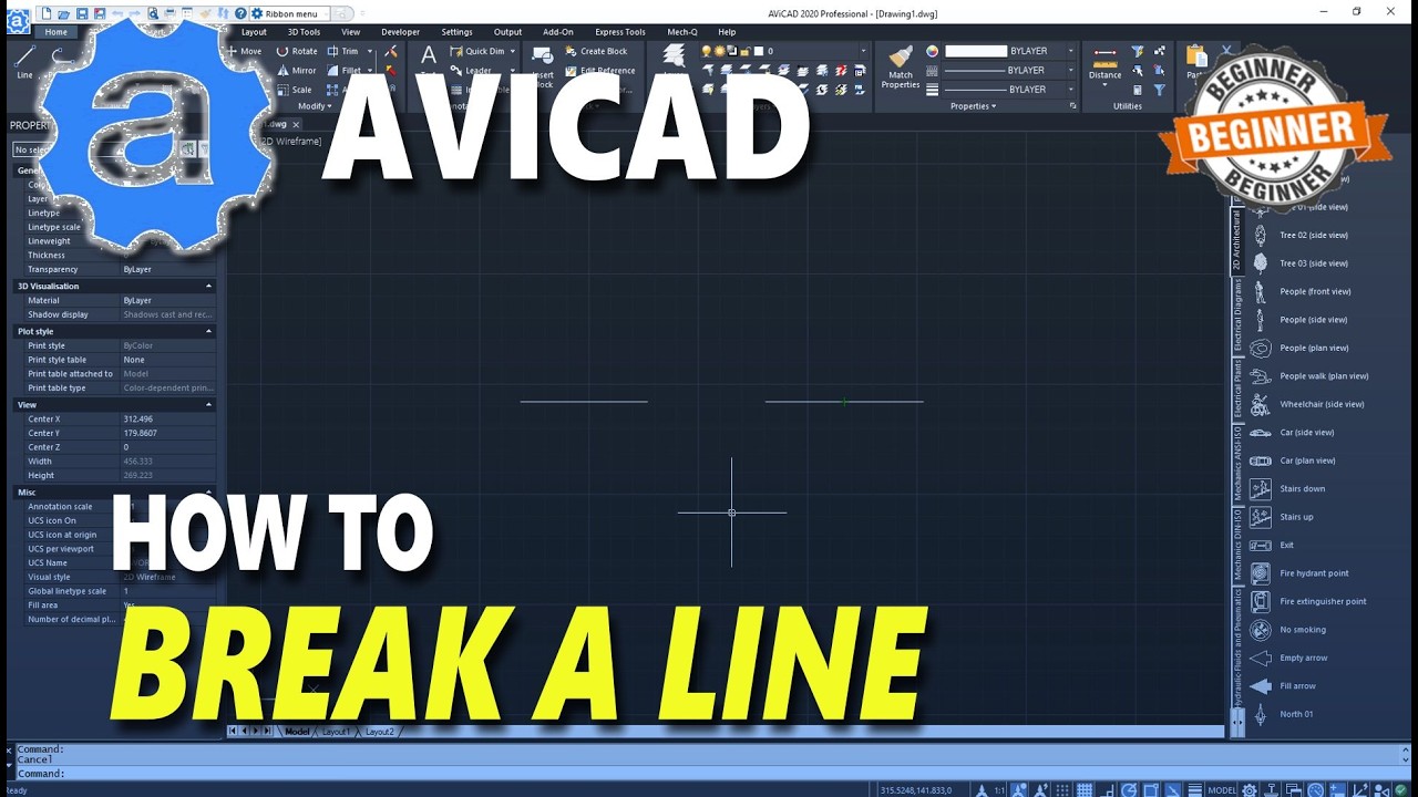 AviCAD How To Break A Line