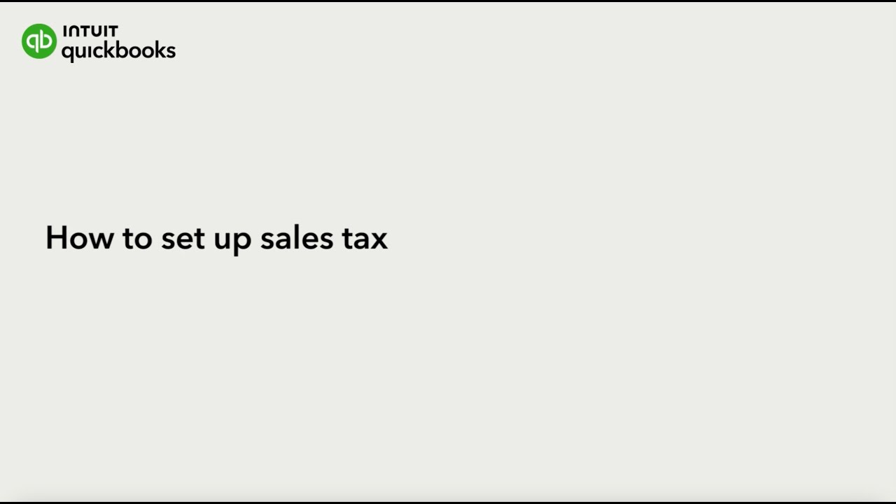 How to set up sales tax in QuickBooks Online