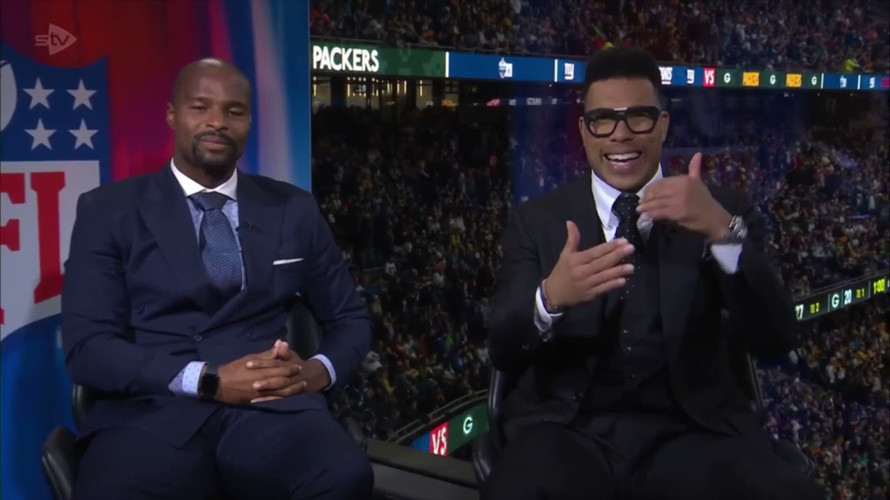 BRITISH NFL COMMENTARY FROM THE GIANTS @ PACKERS LONDON GAME