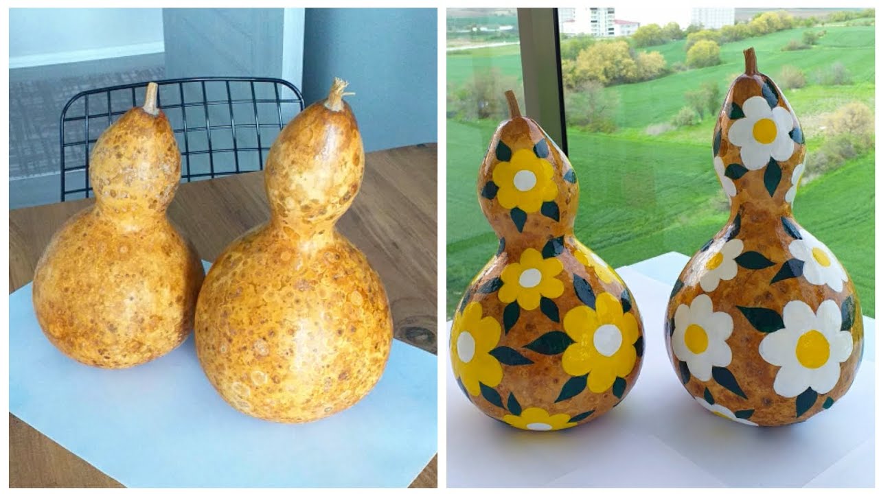 SU KABAĞI BOYAMA🌻PUMPKİN COLORİNG ✅SUSAK BOYUYORUM 💚 ÇİÇEK DESENLİ SU KABAĞI🌼