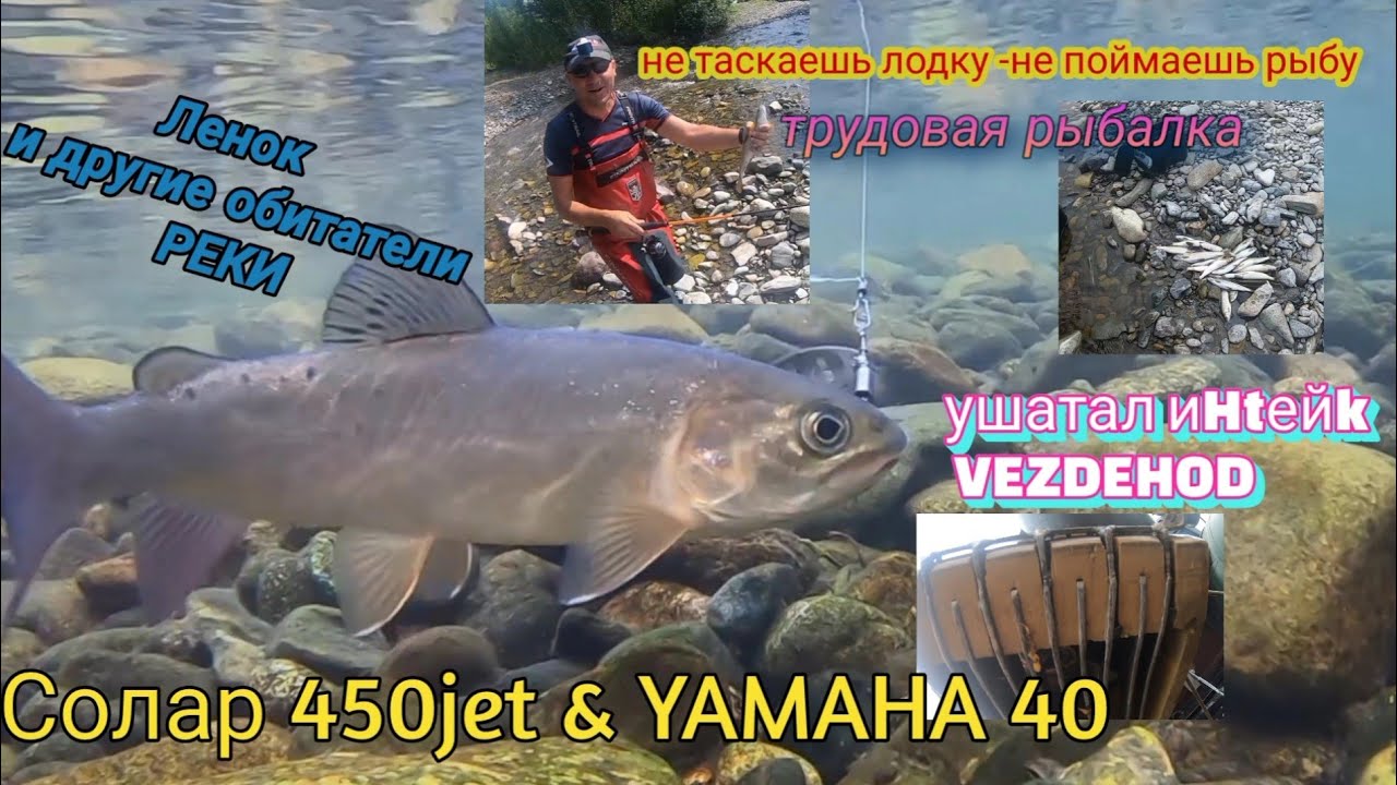 Трудовая рыбалка на высохшей горной реке / Солар 450jet и Yamaha 40
