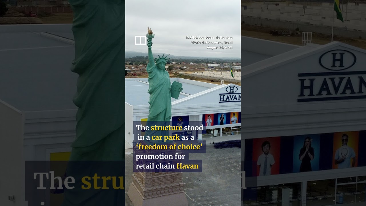 Storm topples Statue of Liberty replica in Brazil