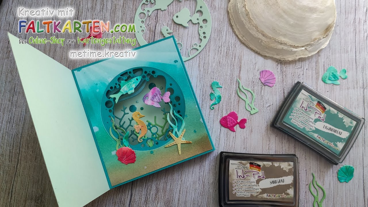 Unterwasser Tunnelkarte | Bastelanleitung | Faltkarten | Neue Stempelkissen | Sizzix Ocean Scene