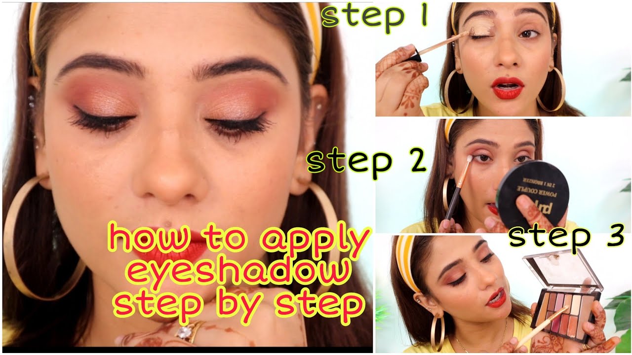 How? step by step eyeshadow for beginners || #letslearnbeginners